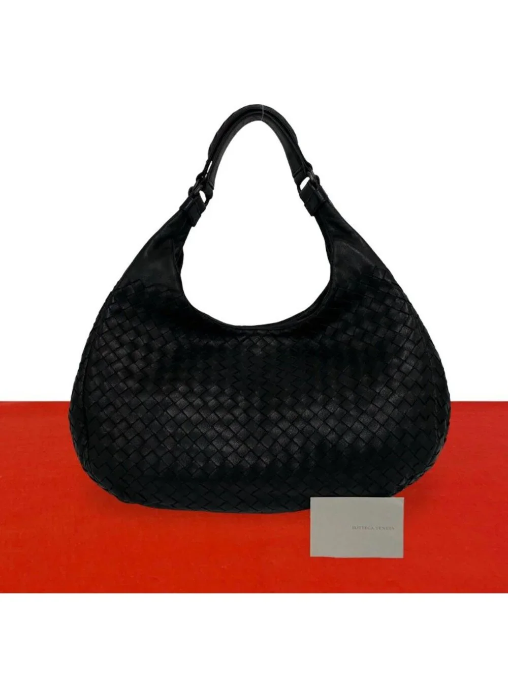 Bottega Veneta Campana Intrecciato Leather Tote Bag Black